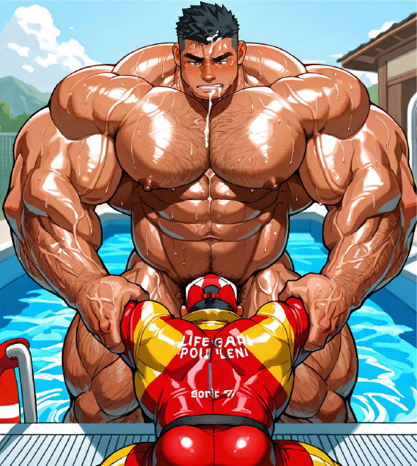 ガチムチ・マッチョ・ガチポチャゲイCG集64-ライフセーバー 画像6