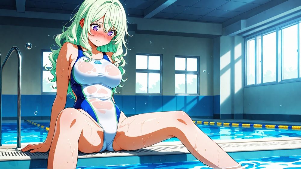 爆乳白スク水美少女たちが水泳指導と称して受精交尾三昧【4K】 画像5