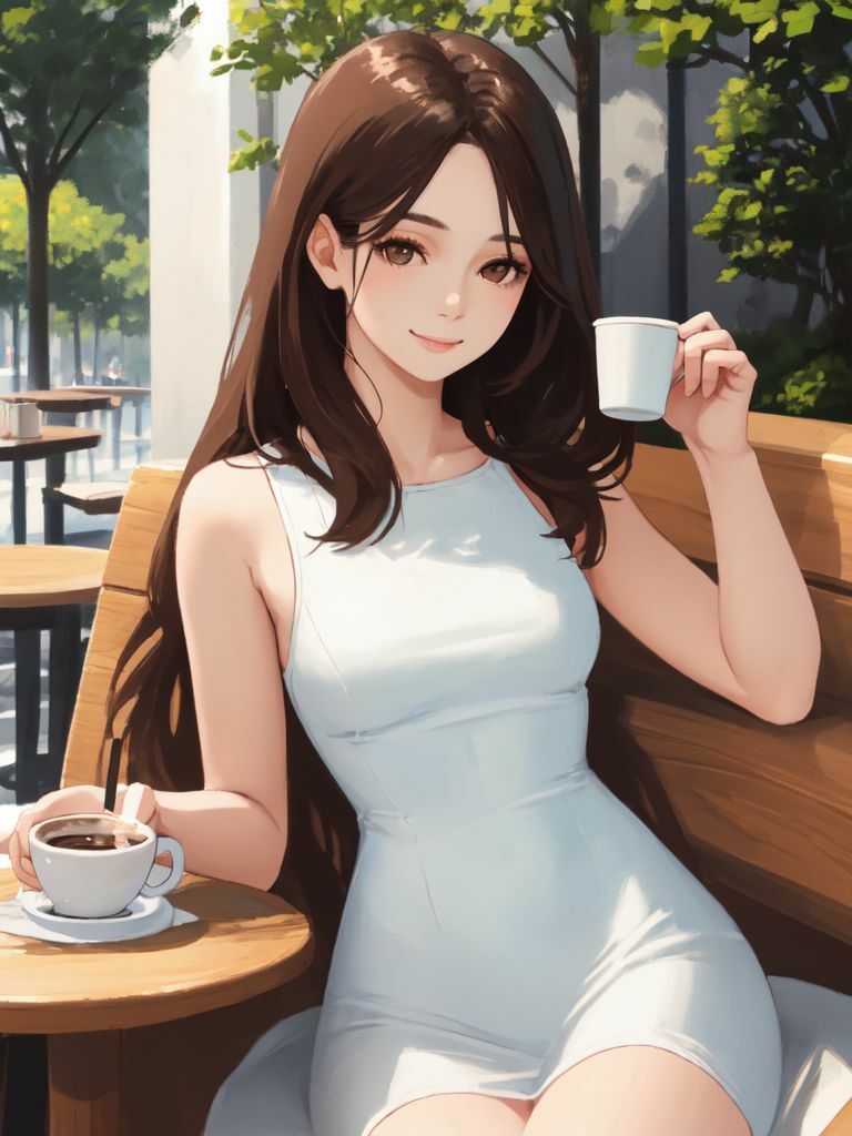【273枚大容量】癒しのカフェタイムAI美女素材集 画像1
