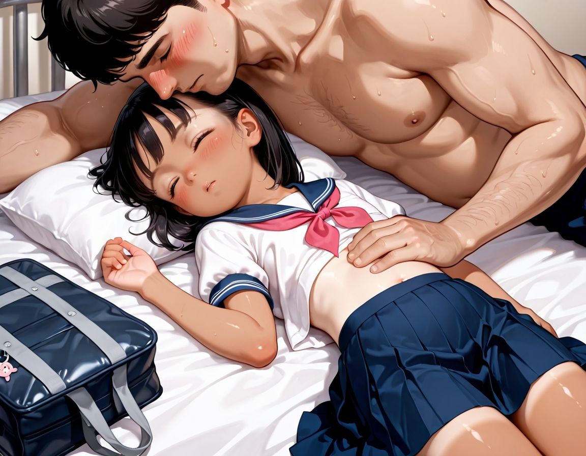 日焼け跡くっきりのかわいい少女が寝ていて、ムラムラしたのでセックスした2