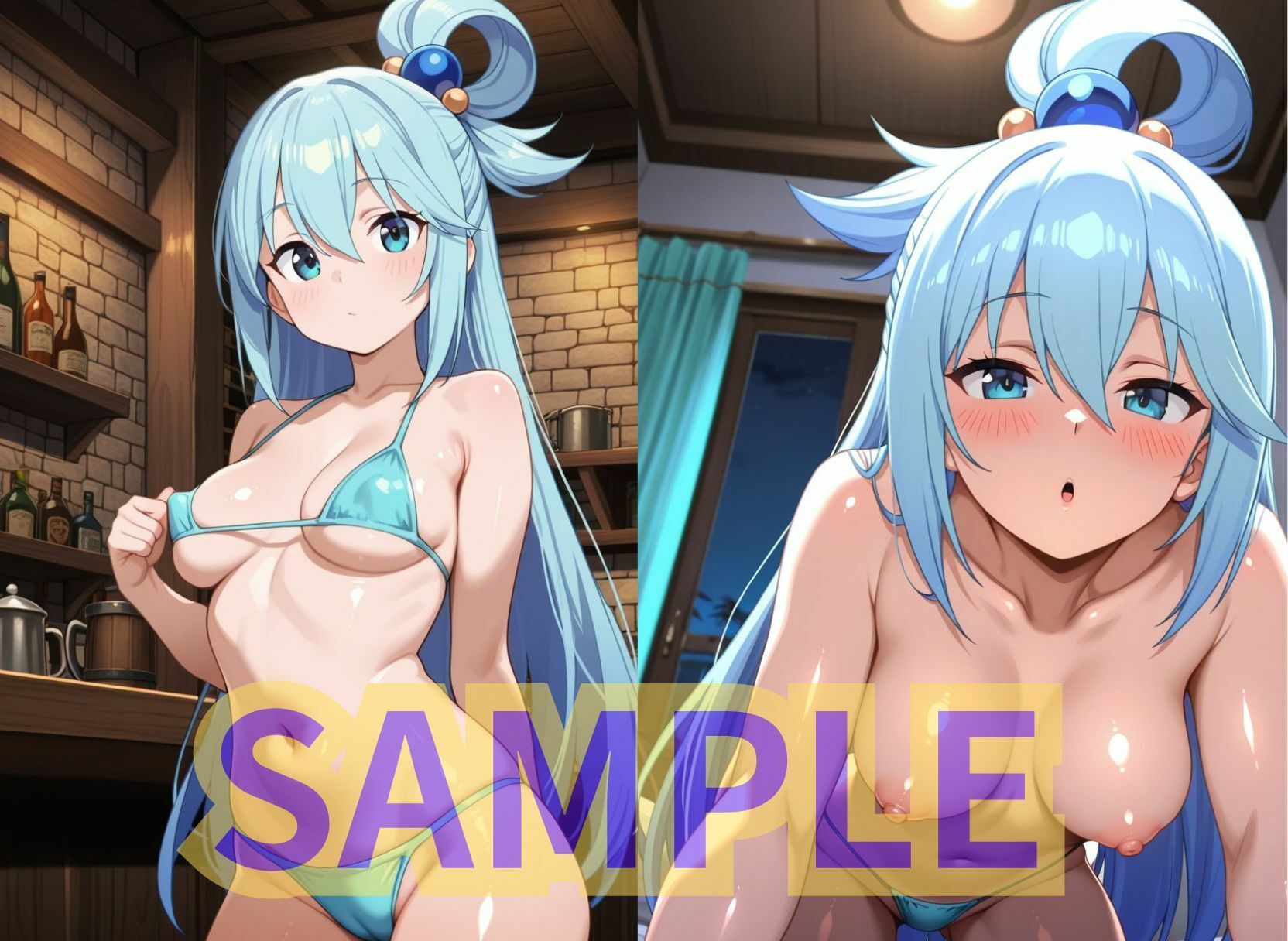 サンプル画像3:この素晴らしい3人がマイクロビキニを着たりおま○こを弄ってさそってくる(モザなし研究会) [d_636203]