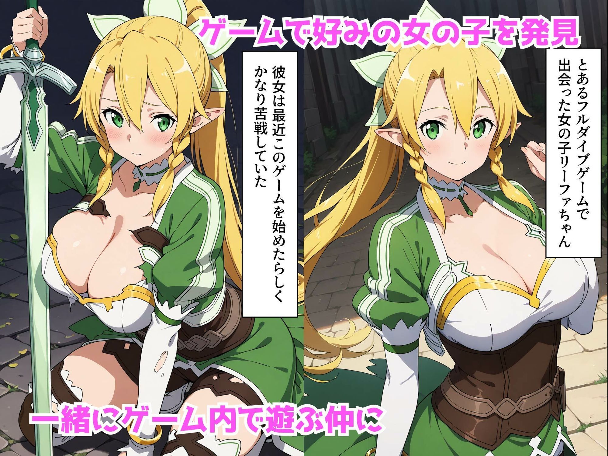 ゲームでエッチができるチートを使ってリーファちゃんを襲ってみた 画像1