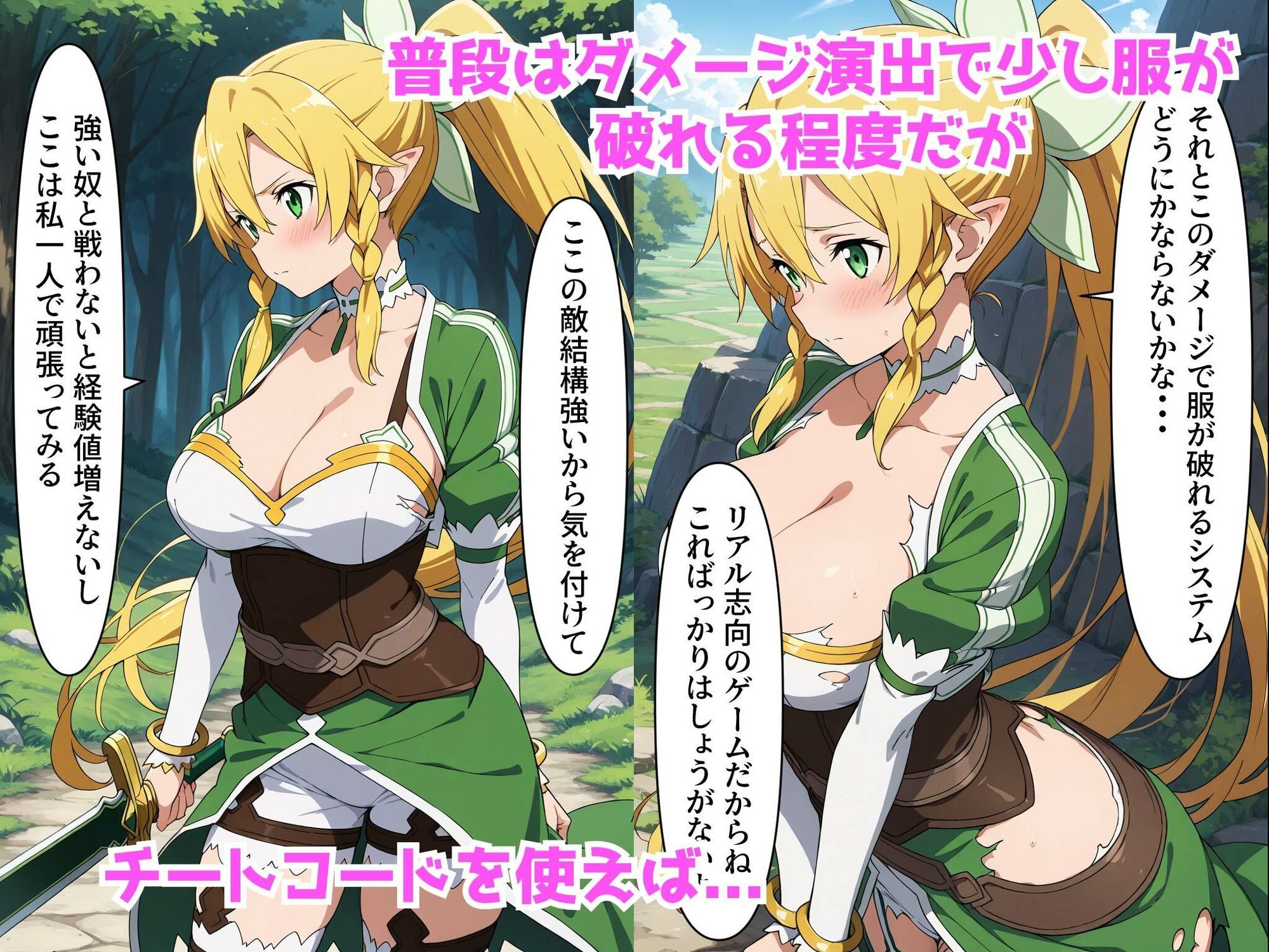 サンプル画像2:ゲームでエッチができるチートを使ってリーファちゃんを襲ってみた(ペペチー愛好家) [d_636286]