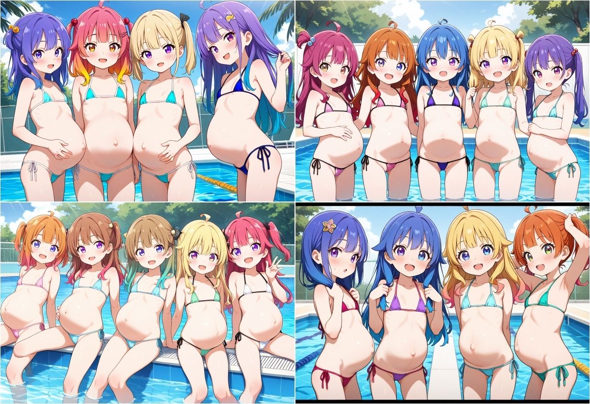 J◯アイドルボテ腹エロ水着写真集 サンプル画像 2