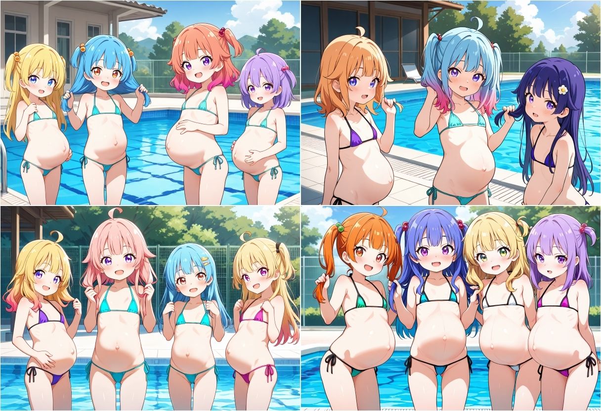 J◯アイドルボテ腹エロ水着写真集 サンプル画像 3