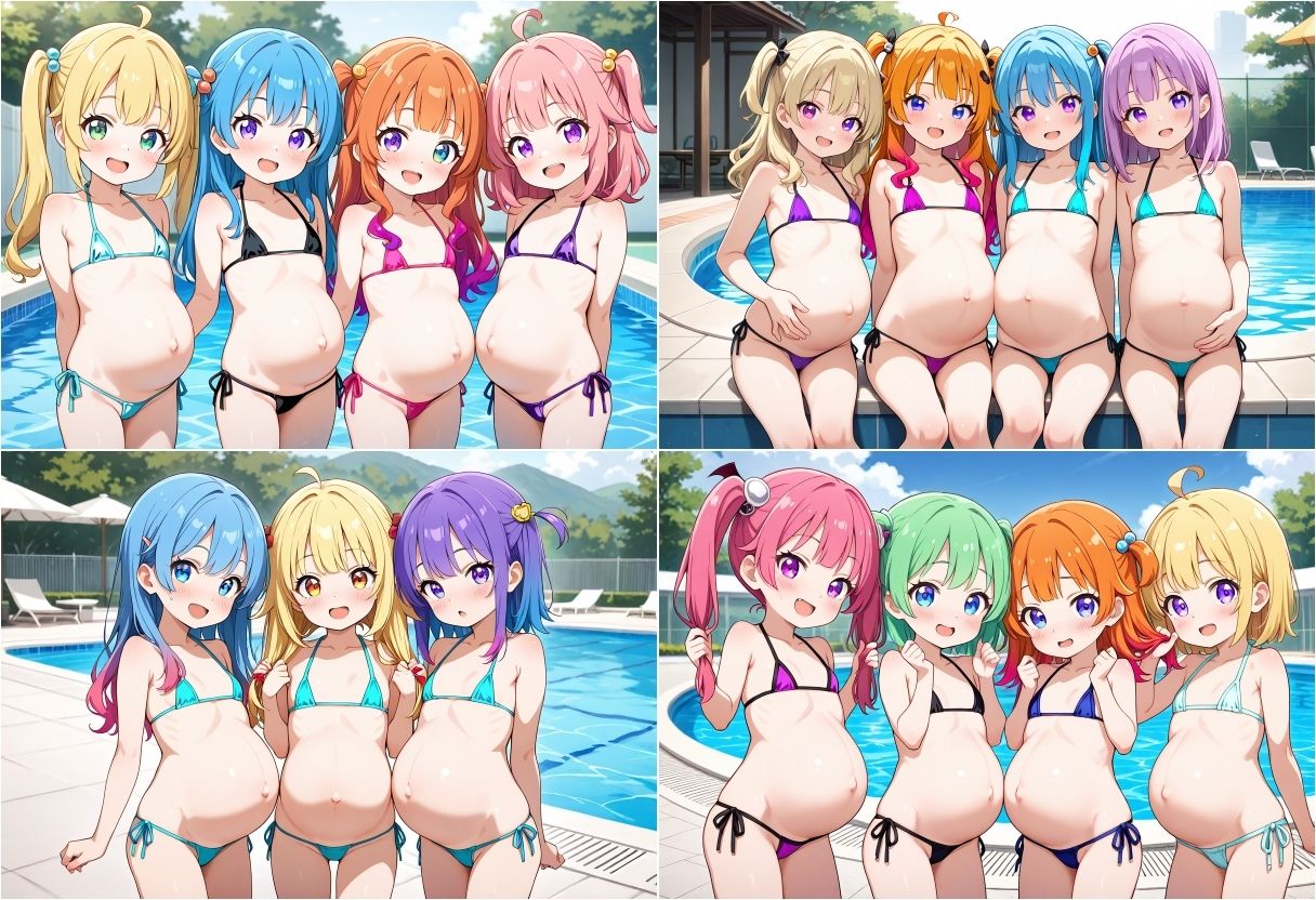 J◯アイドルボテ腹エロ水着写真集 サンプル画像 4