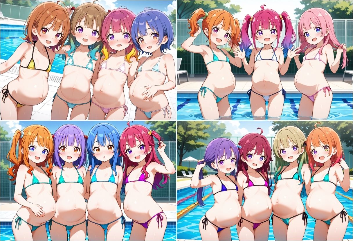 J◯アイドルボテ腹エロ水着写真集 サンプル画像 6