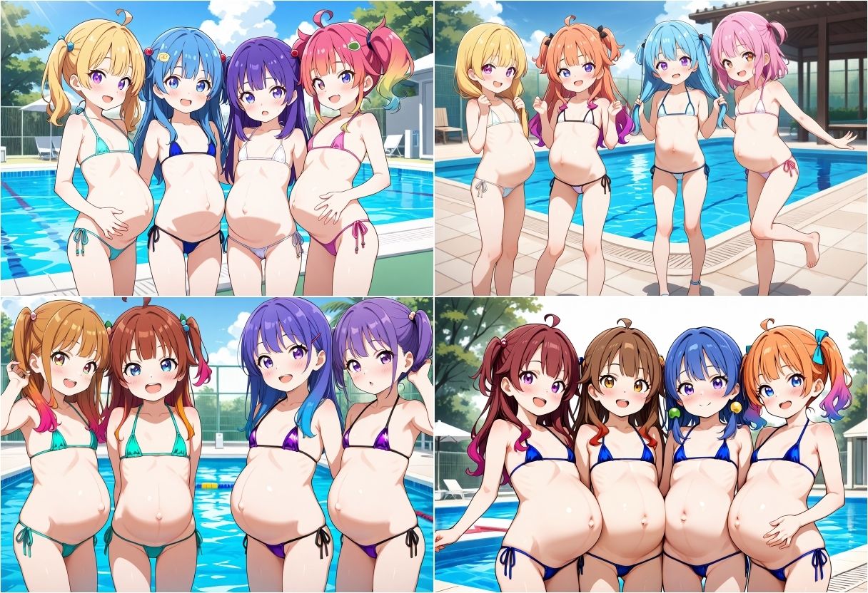 J◯アイドルボテ腹エロ水着写真集 サンプル画像 10