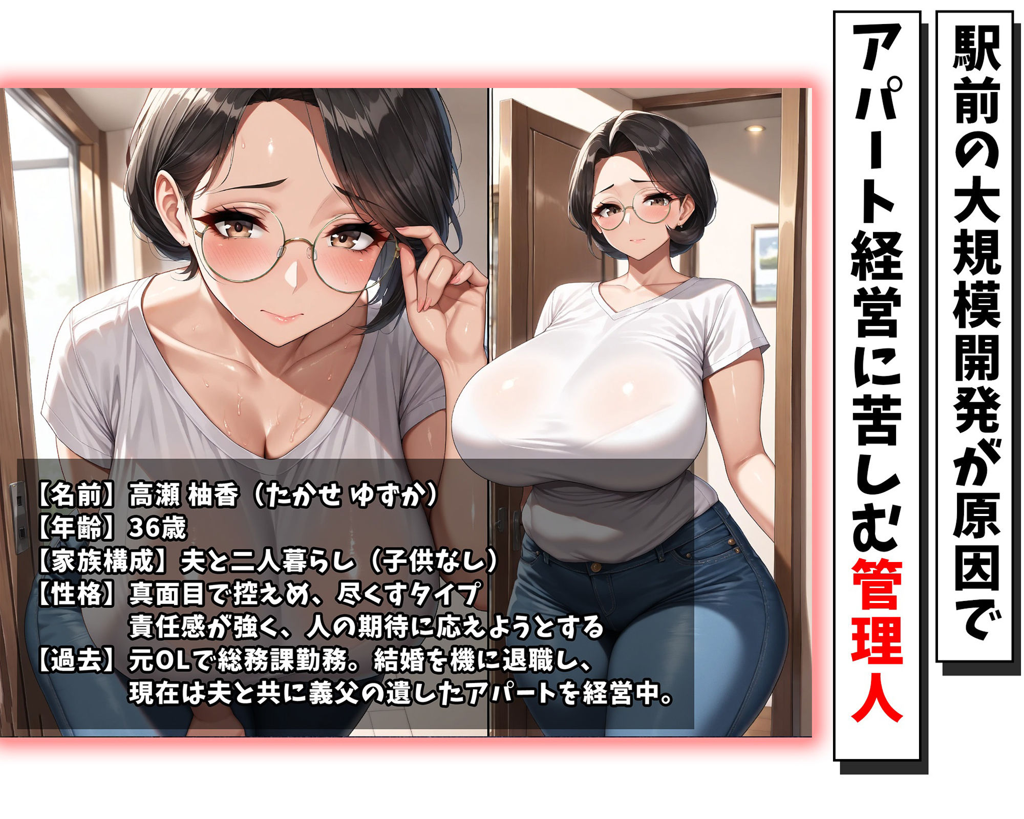 高瀬柚香(36歳)人妻管理人のご奉仕管理記録 〜空室対策、始めました〜 画像1