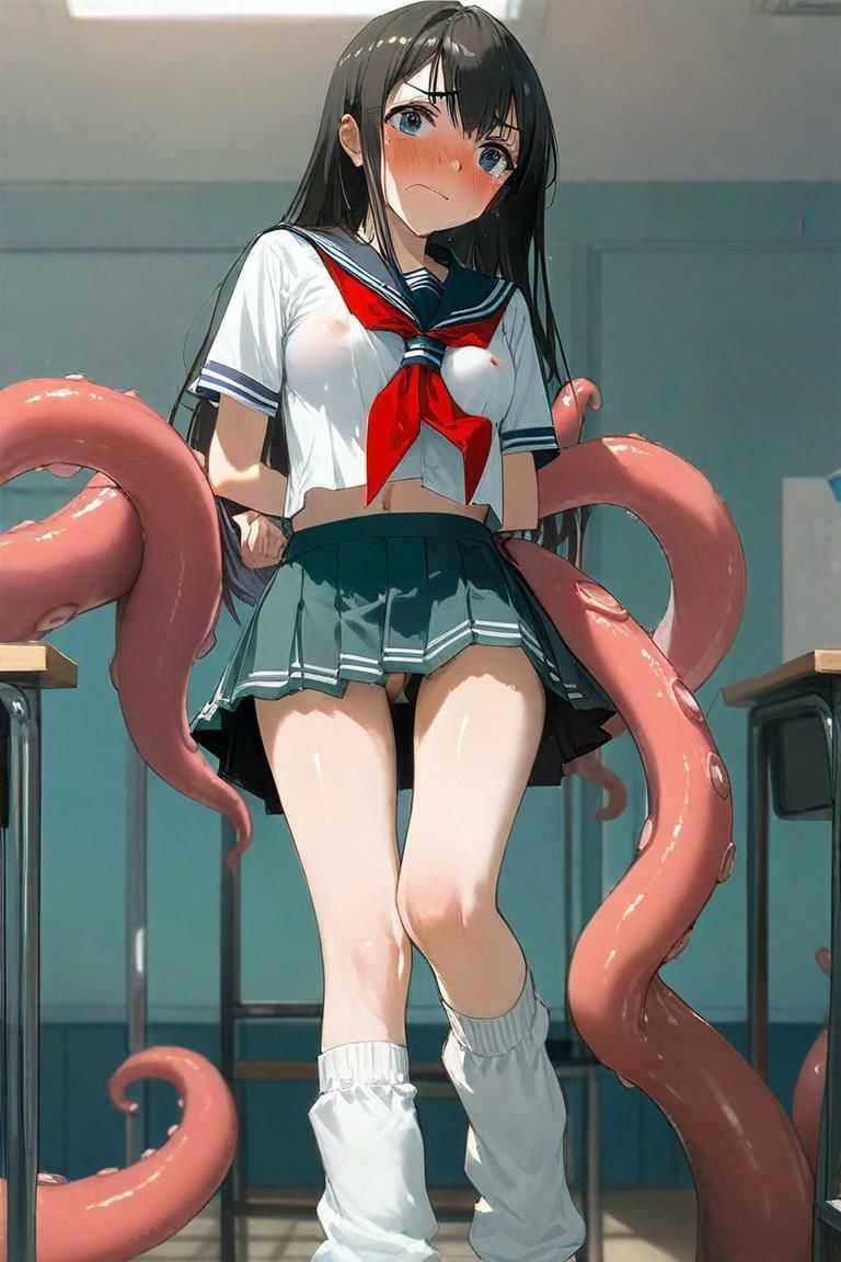 制服美少女と触手 画像2