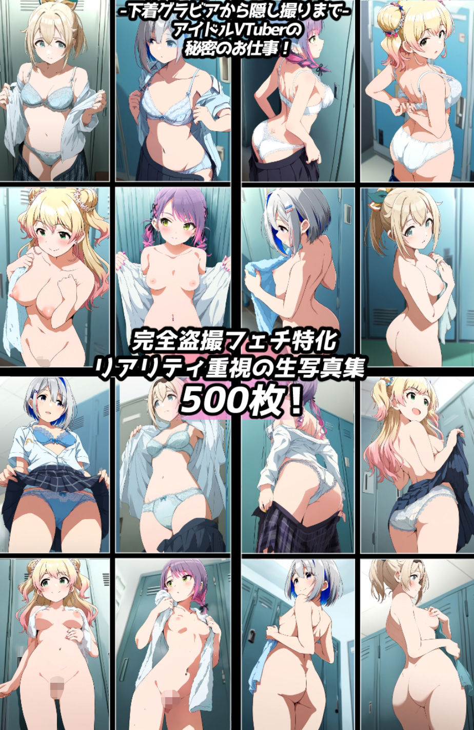 盗撮＆下着フェチ特化 2020年代アニメ作画特集 アイドルVTUBERの個人お着替え撮影編 その4 -500枚を撮影- 画像3