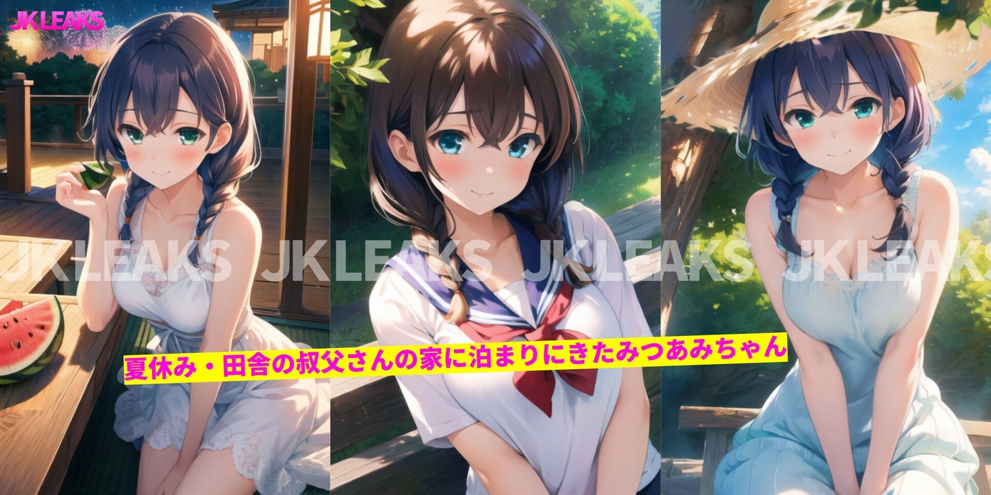JK LEAKS 35 - みつあみちゃんの超・濃厚なつやすみ編 - 【アニメ20本付】 画像1