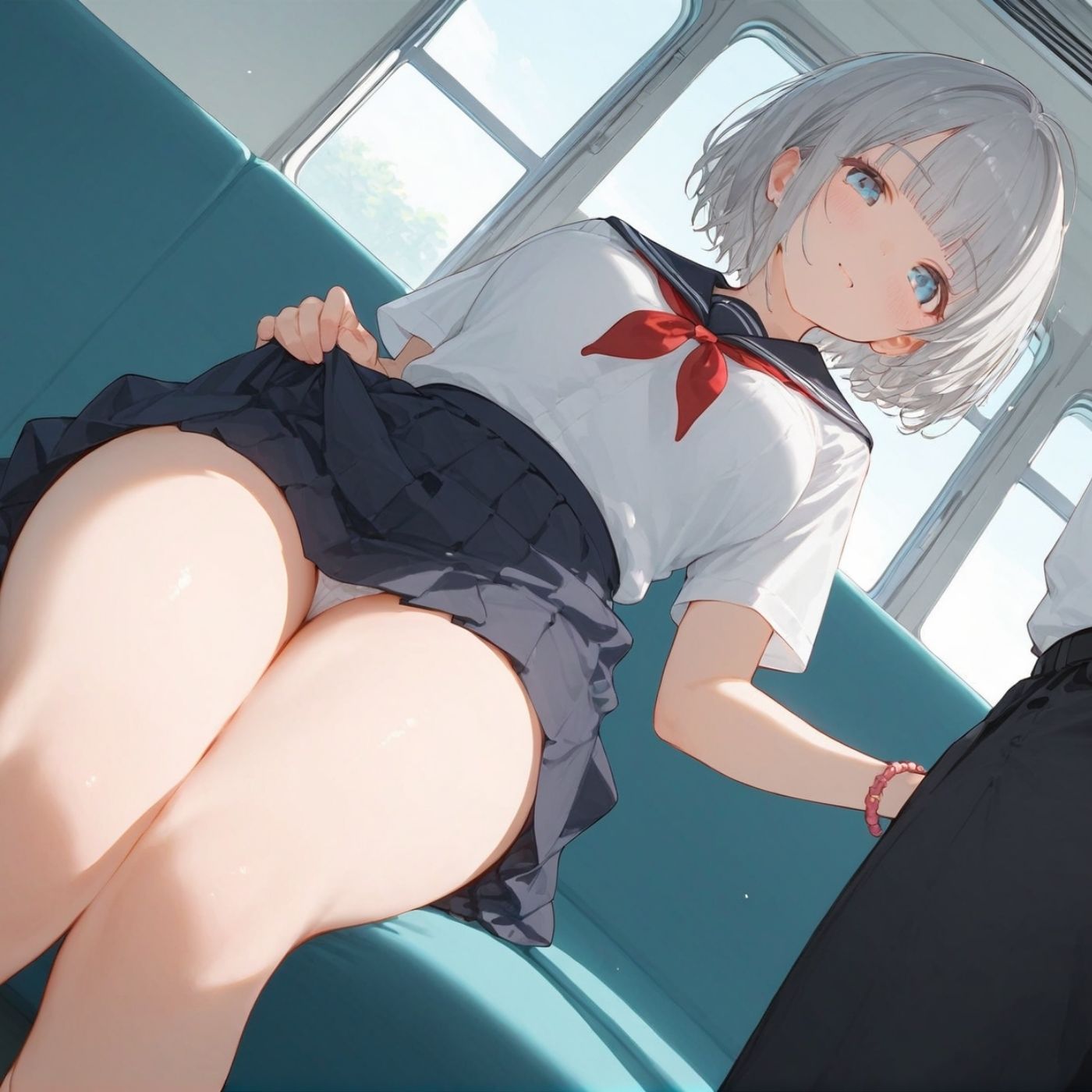 サンプル画像2:ビッチ用レ●プ車両！乗ったら終点まで乗り継ぎまくってください【制服美少女の厳選CG200枚収録】(アオとハル) [d_636924]