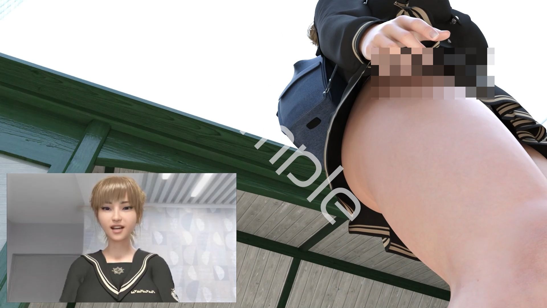 【▲100●100】生徒会長 一ノ瀬廻里・県警からの事情聴取で、自らの盗撮被害動画の確認を強いられる:Vol.R009『早朝の駅でのスカート内逆さ撮り被害(純白Tバックパンティ・パンチラ動画と顔とを同時撮影の変態行為)』 画像3