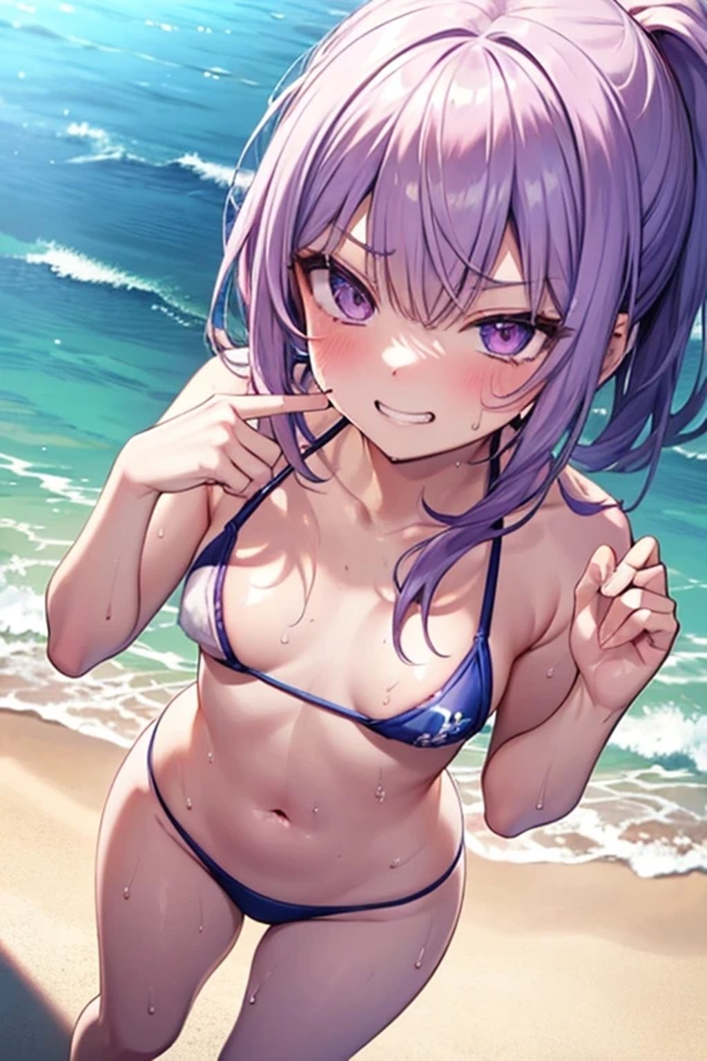 サンプル画像4:からかい好きのメスギャルさんと海水浴(くまとねこ屋) [d_637179]