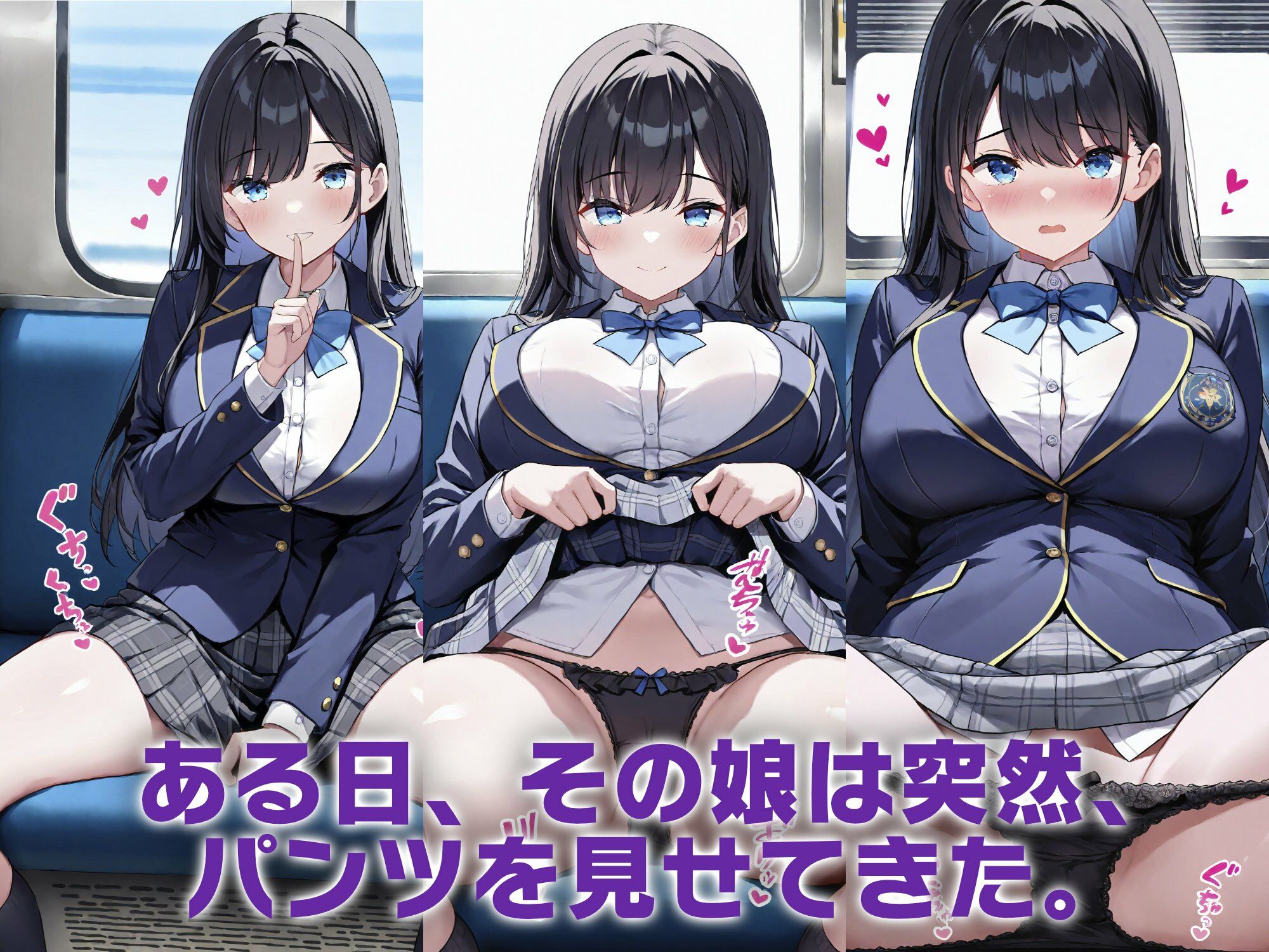 2人だけの電車で見せつけてくる娘に理性を失った僕は… 黒瀬あおい3