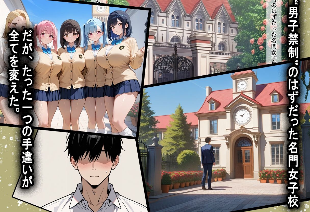 間違って女子校に入学したらムチムチ女子校生に毎日中出しを要求される学園生活〜爆乳ポニテと黒髪ロング編〜1