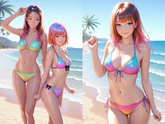 アイドルたちの夏休み!プライベートビーチ満喫イラスト集 画像1