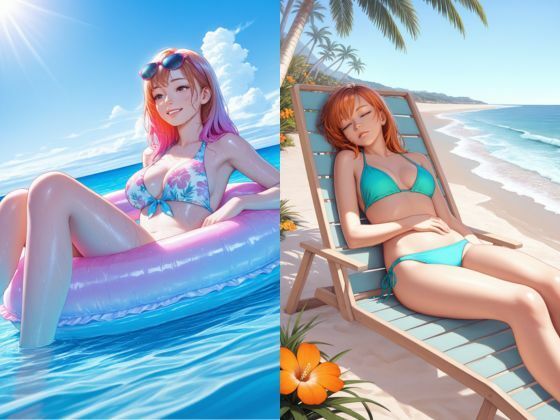 アイドルたちの夏休み!プライベートビーチ満喫イラスト集 画像3