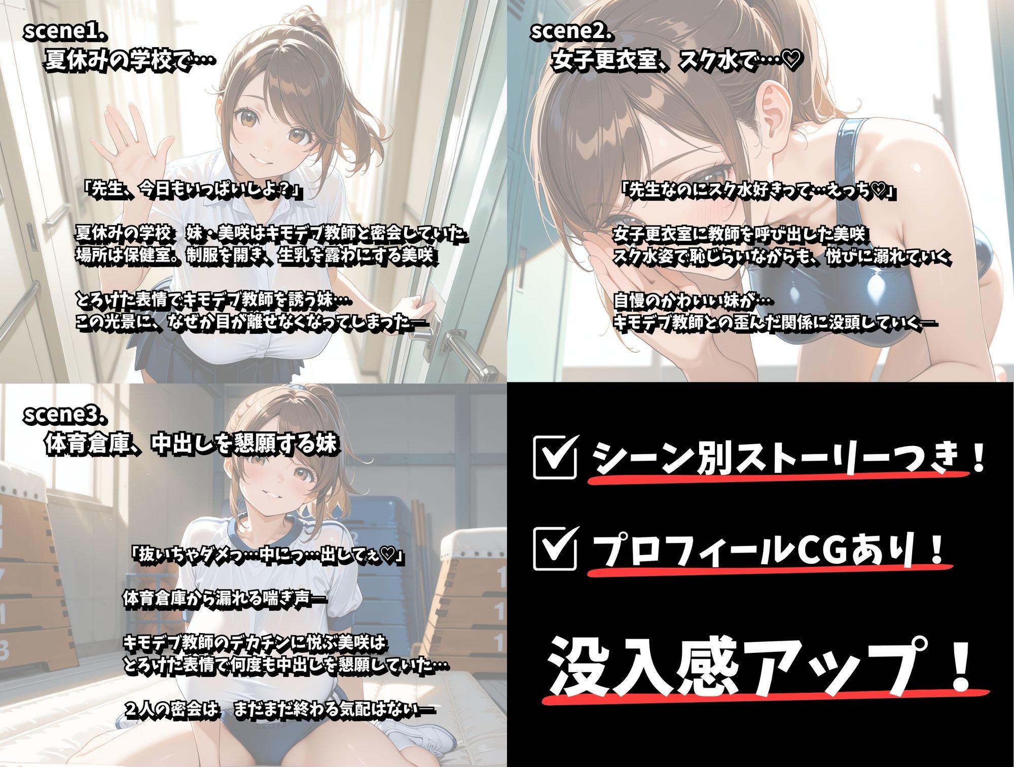 爆乳妹ちゃん夏休み!キモデブ教師と過ごす中出し登校日 画像9