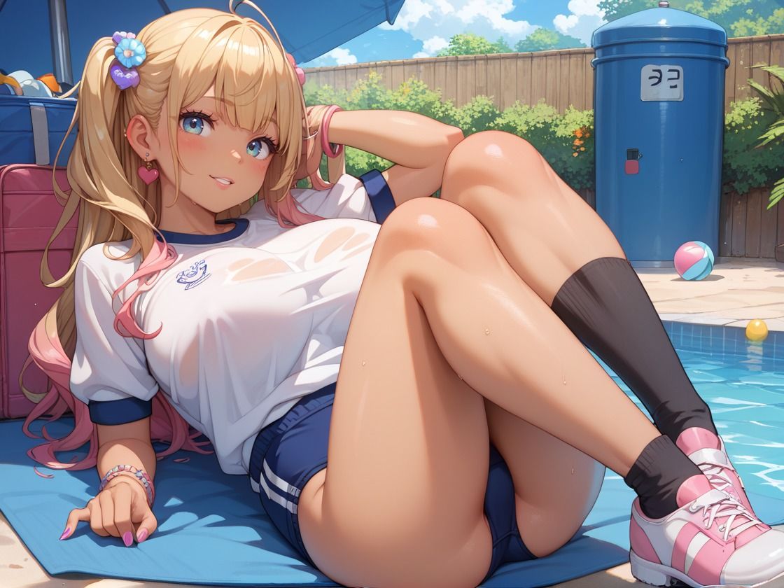 サンプル画像1:エロカワ爆乳日焼けギャル体操着で大乱交(CP出版) [d_638399]