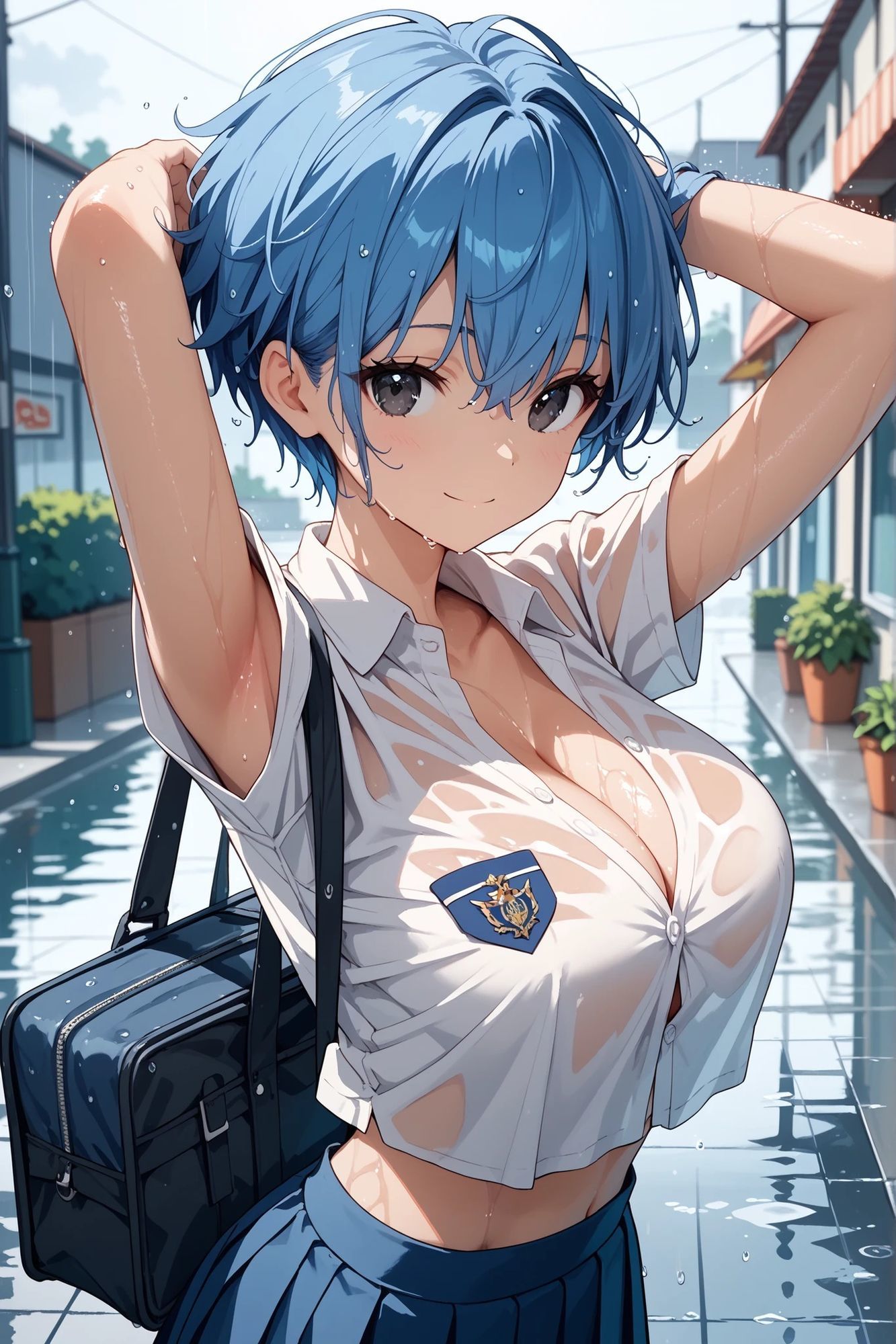 青髪ちゃんとえっちなえちえち 画像1