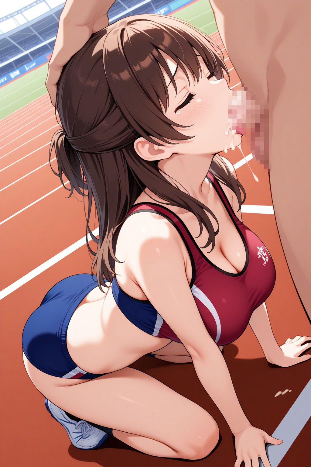 サンプル画像1:中出しされまくる陸上新人部員2(巨乳素人に中出しくん) [d_638722]