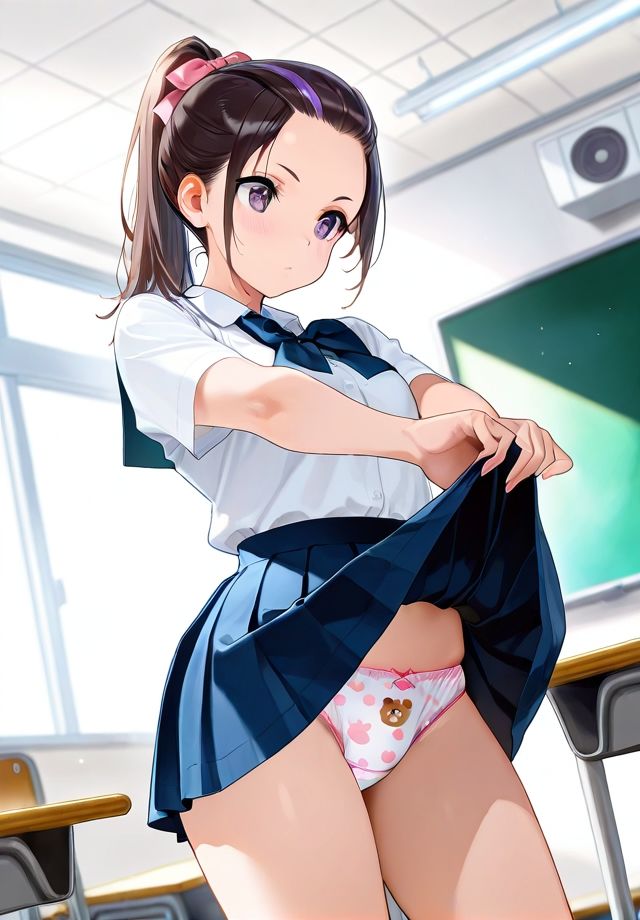 スカートまくり上げ パンティ丸見え 画像7