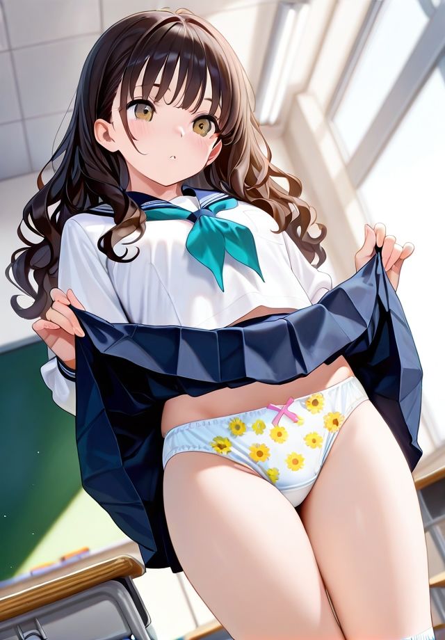 スカートまくり上げ パンティ丸見え 画像9