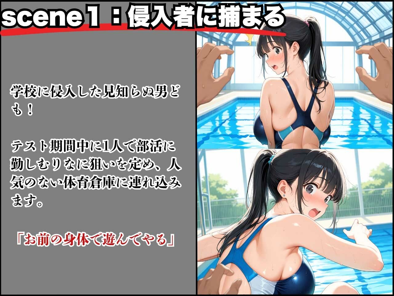 サンプル画像3:水泳部所属の美少女が肉便器堕ち！Gカップを揺らし若まんこ崩壊(制服物語) [d_639237]