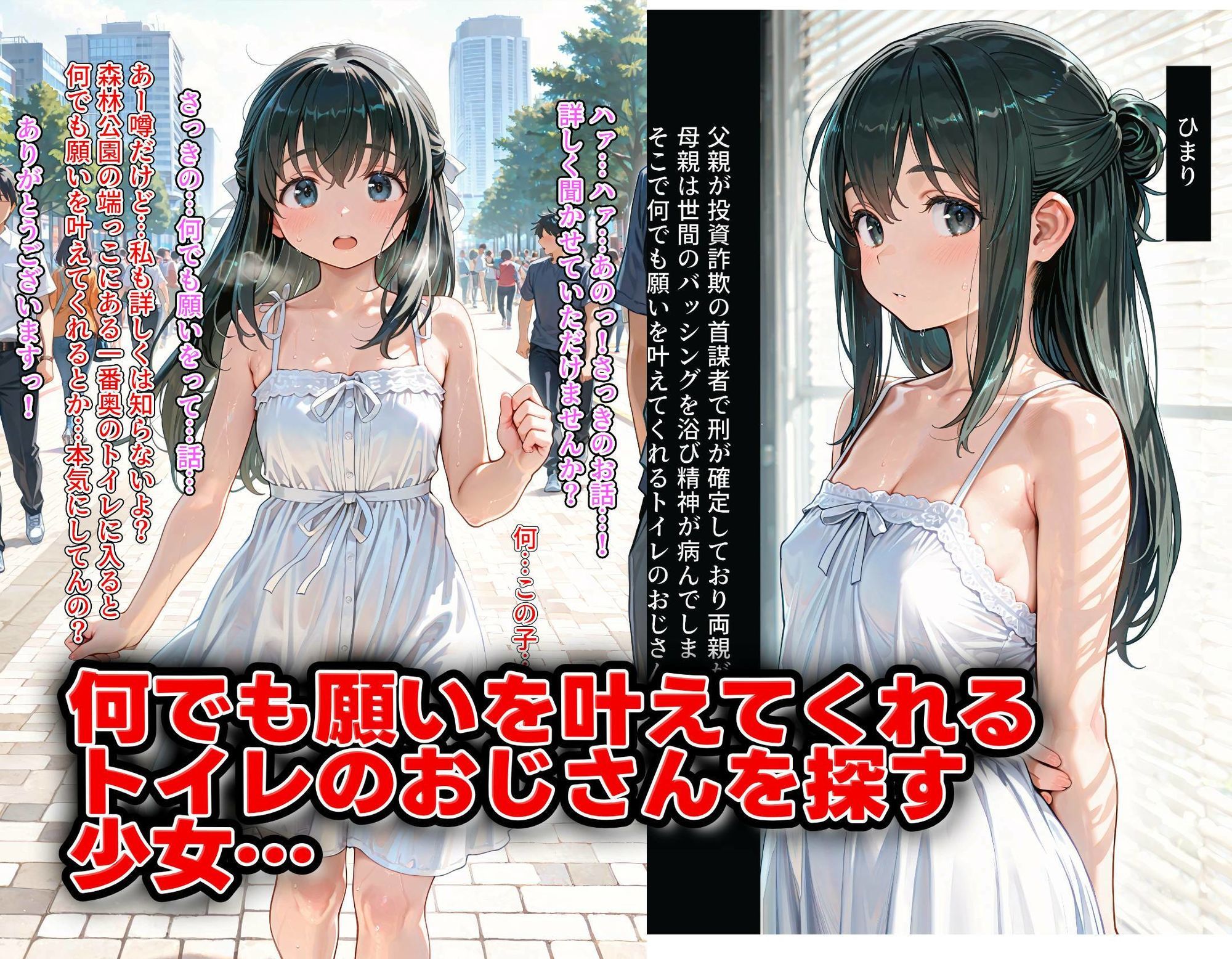 サンプル画像1:何でも願いをかなえてくれるトイレのおじさん 噂を信じた少女の結末 ひまり編(すぺしゃりすと) [d_639504]