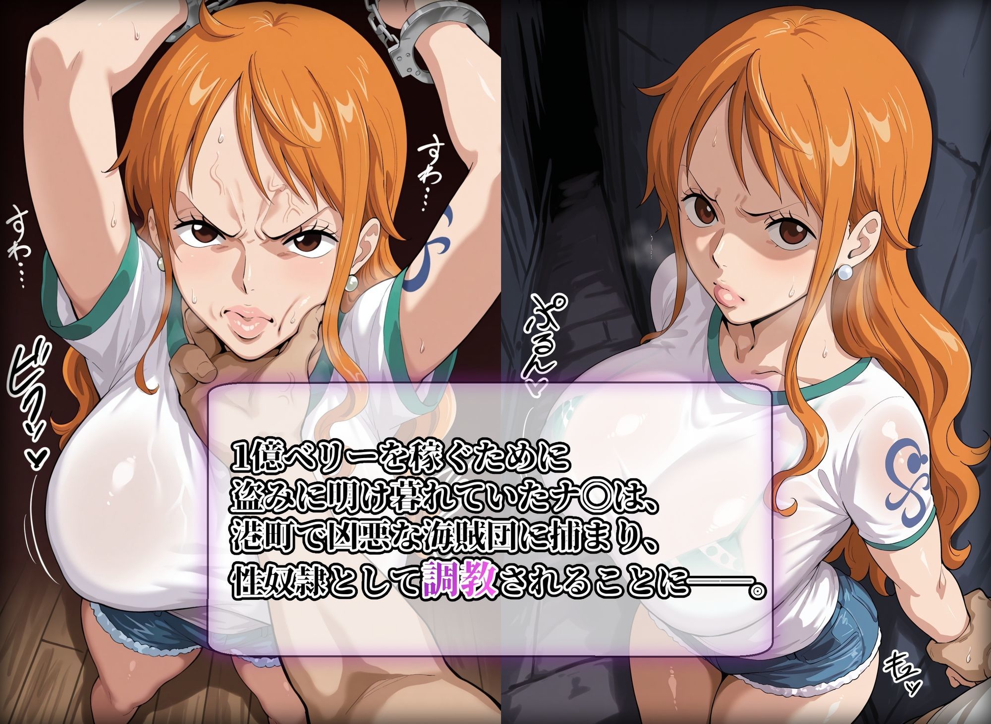 サンプル画像1:【ワ〇ピース】財宝盗んで調子に乗るナ〇を調教して孕ませ完堕ちさせた話(ローリングアイ) [d_639832]