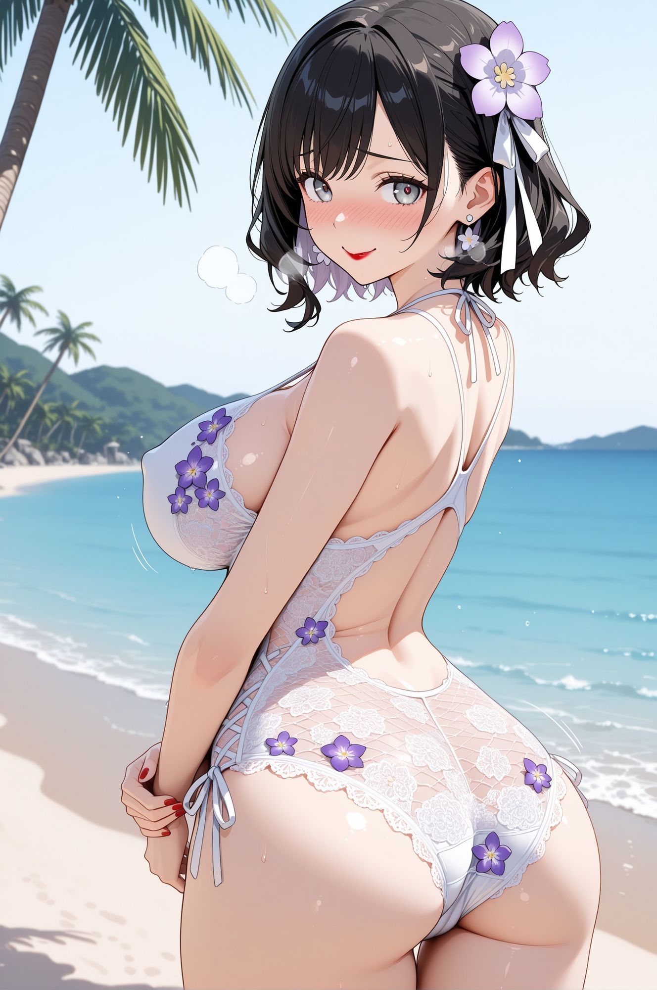 サンプル画像1:お母さんが水着グラビアのモデルになってくれるCG集(妄想サチュレーション) [d_639854]