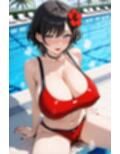 お母さんが水着グラビアのモデルになってくれるCG集