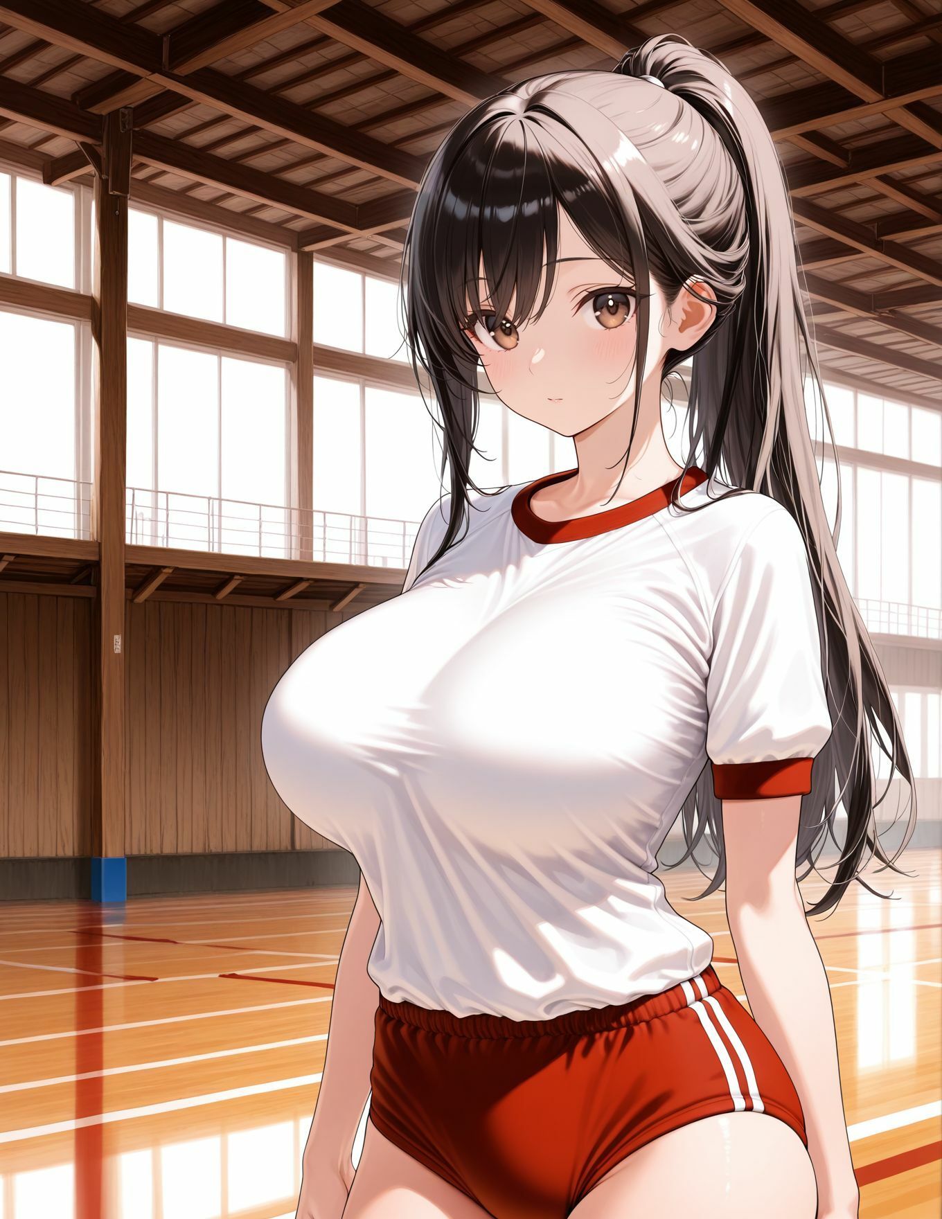 体育館倉庫から始まるセフレ  体操着の上からわかるエロい身体で、、、 画像2