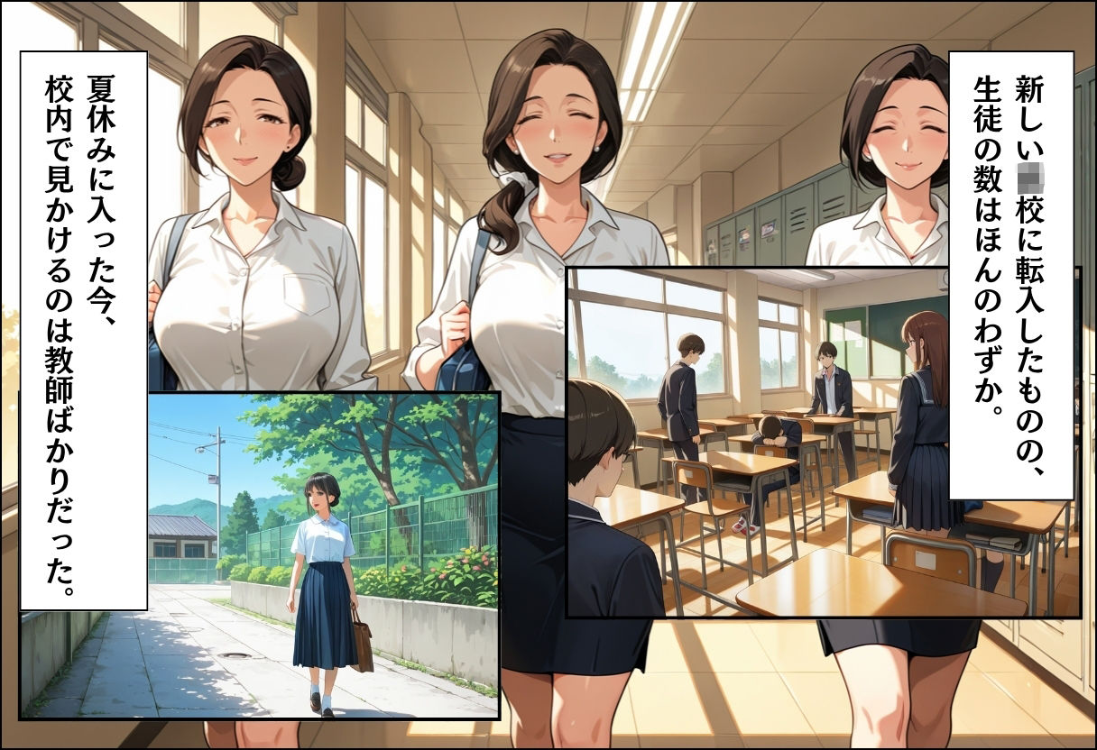 サンプル画像2:引っ越してきた田舎町がムチムチ熟女だらけだった話 〜学校の夏期講習編〜(週末の背徳者) [d_639947]