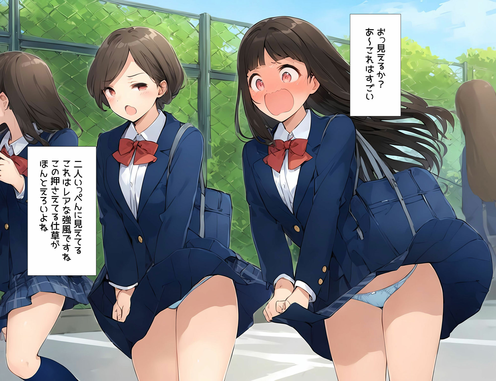 サンプル画像3:僕はクラスメイト全員の下着が見たい31  この地域は強風が強くてスカートが…編(日替わりさん) [d_640630]