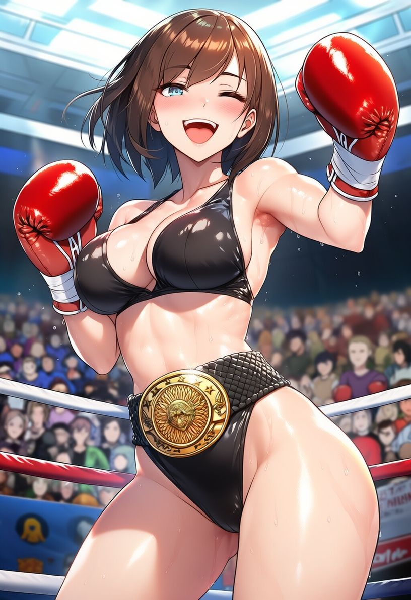 サンプル画像2:女子ボクシング美少女AIイラストコレクション2 勝利ポーズ編(温泉たまご) [d_640761]