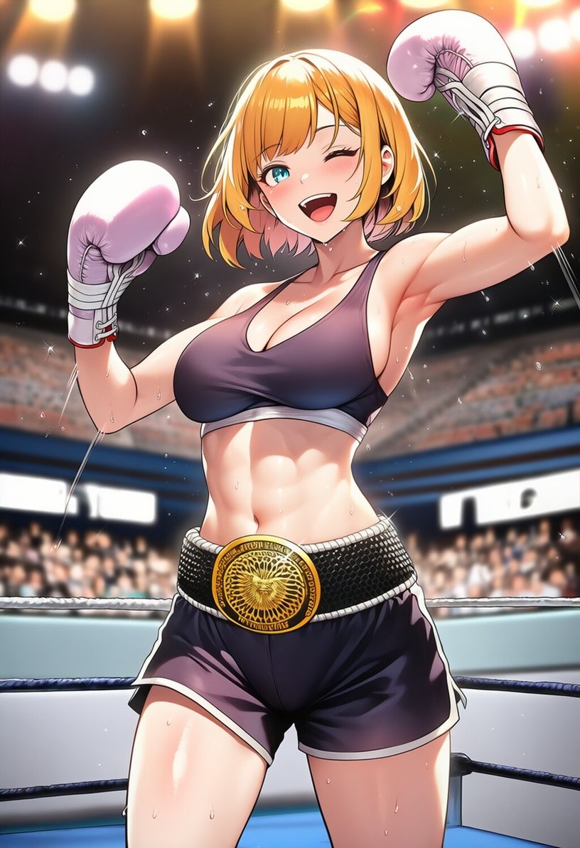 女子ボクシング美少女AIイラストコレクション2 勝利ポーズ編 画像3