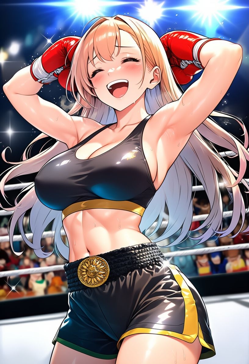 サンプル画像4:女子ボクシング美少女AIイラストコレクション2 勝利ポーズ編(温泉たまご) [d_640761]