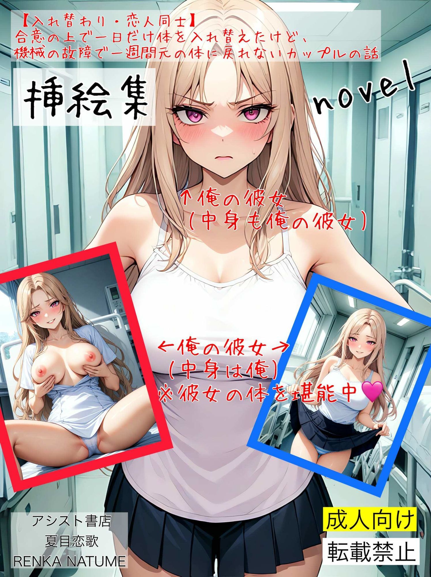 【入れ替わり・恋人同士】合意の上で一日だけ体を入れ替えたけど、機械の故障で一週間元の体に戻れないカップルの話 画像1