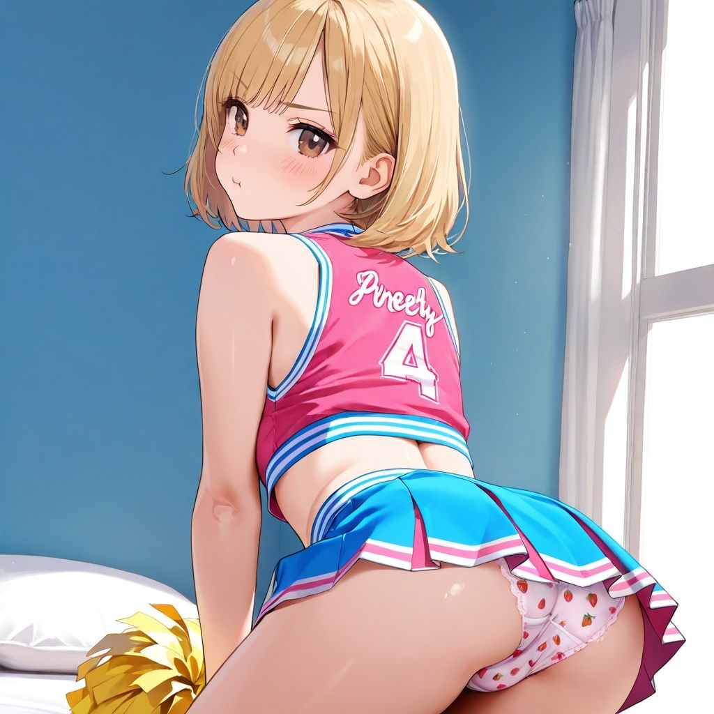 生パンチアガールの四つん這いパンチラ 画像1
