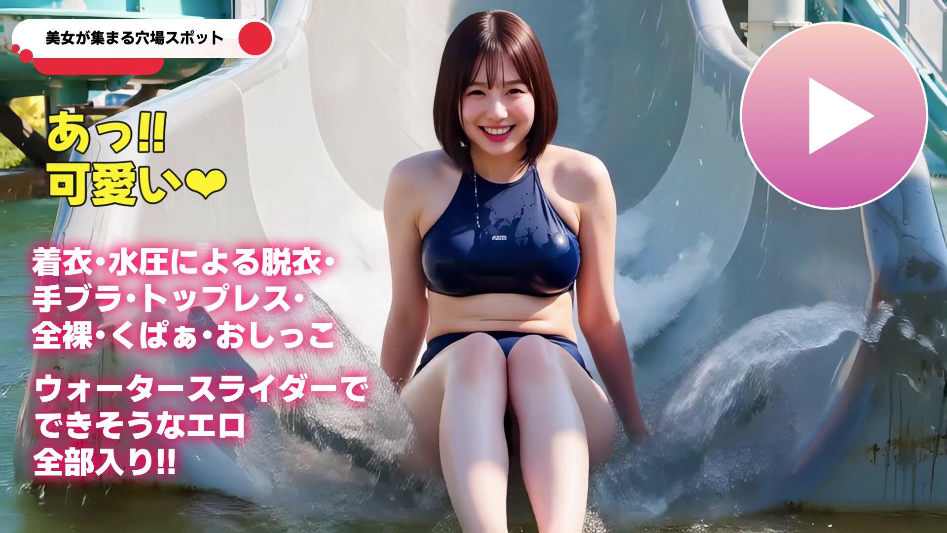 【動画】ポロリも中出しもあるよ!エロすぎ爆乳ウォータースライダー!! 画像2