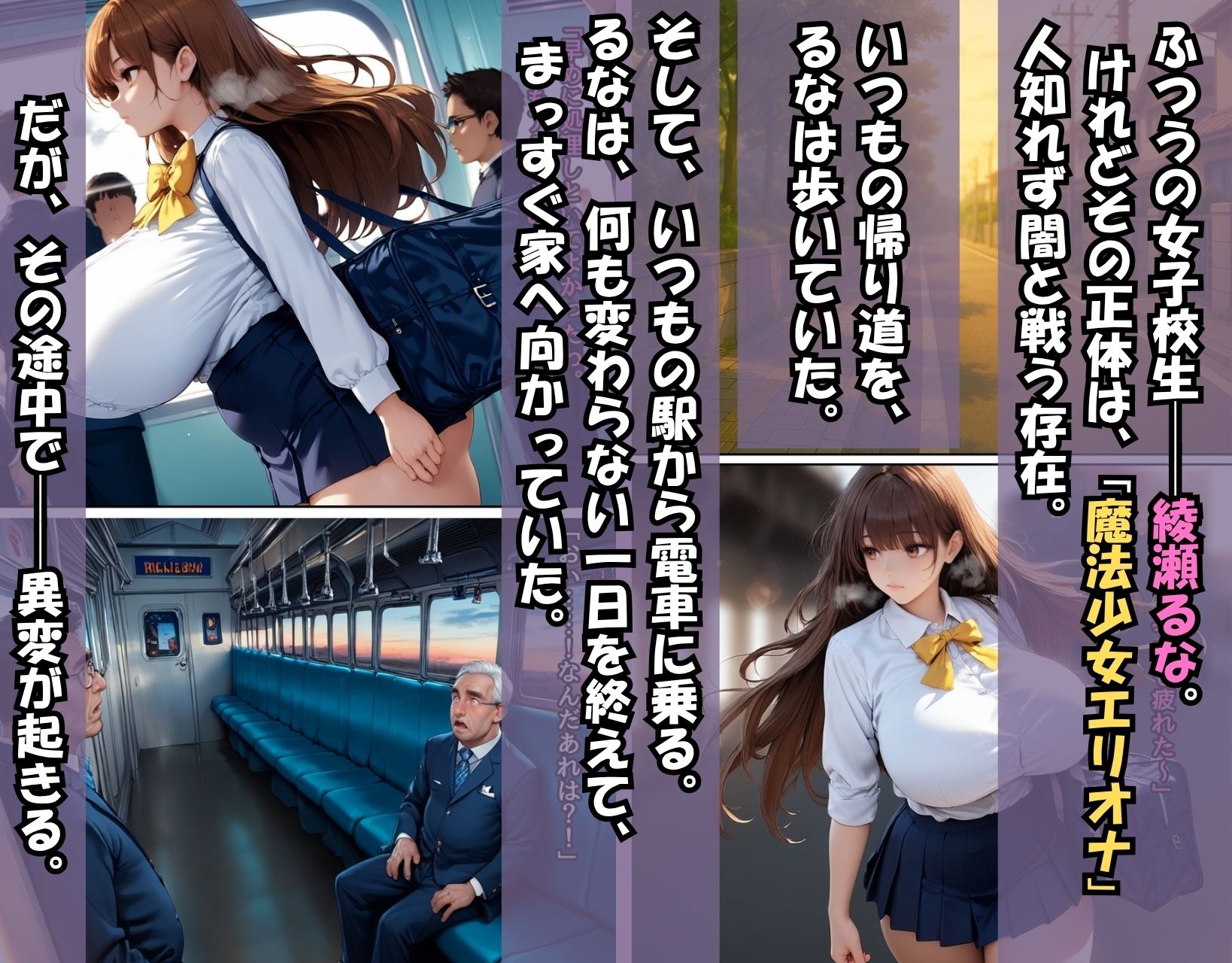 サンプル画像1:敗北した魔法少女エリオナ【車内輪〇編】(くりきんとん) [d_641069]