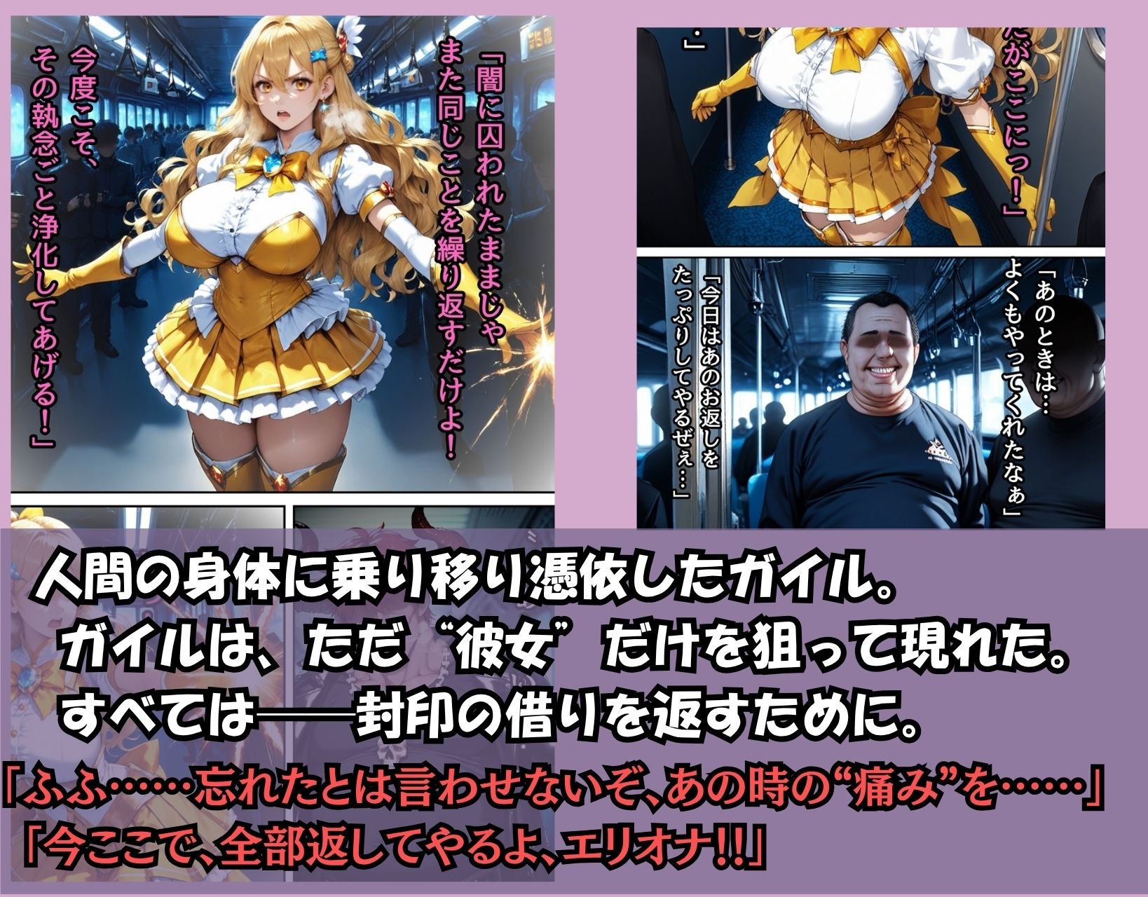 サンプル画像5:敗北した魔法少女エリオナ【車内輪〇編】(くりきんとん) [d_641069]