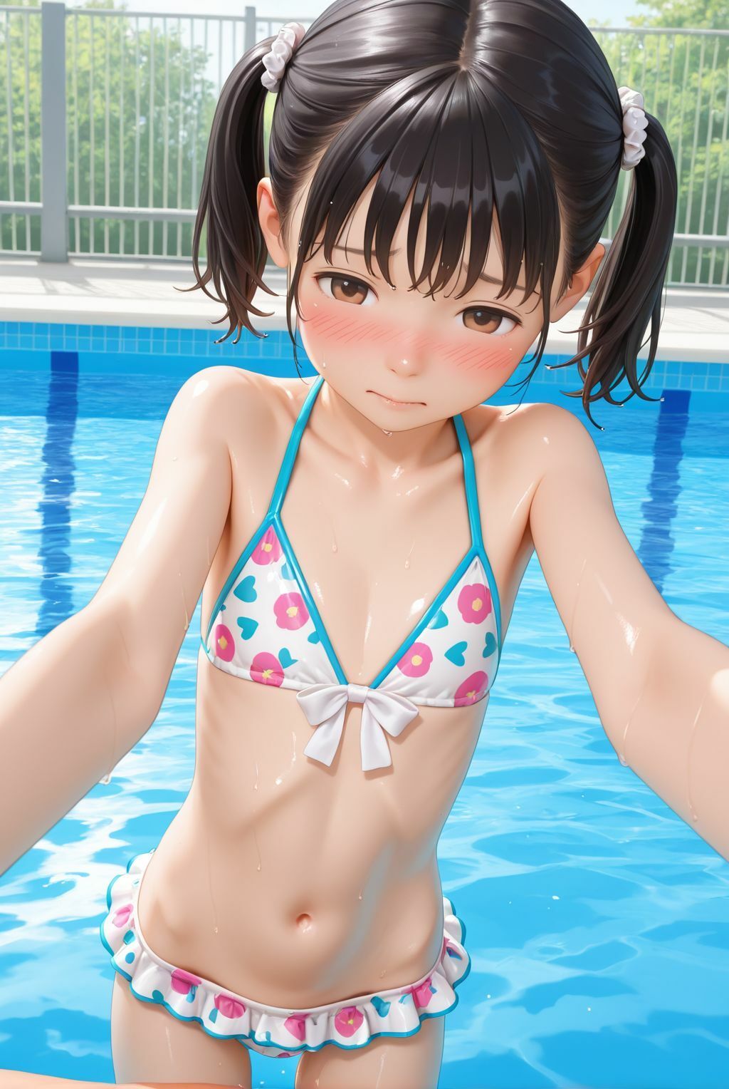 誰にも見せないって言ったのに…公園プールで隠し撮りされたちっぱい少女 画像4