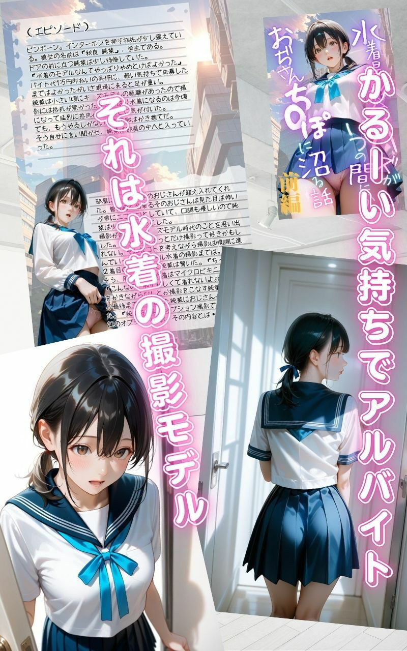 サンプル画像2:水着撮影会のはずが、いつのまにかおぢさんち〇ぽに沼る話1前編(メコ星☆彡) [d_641373]