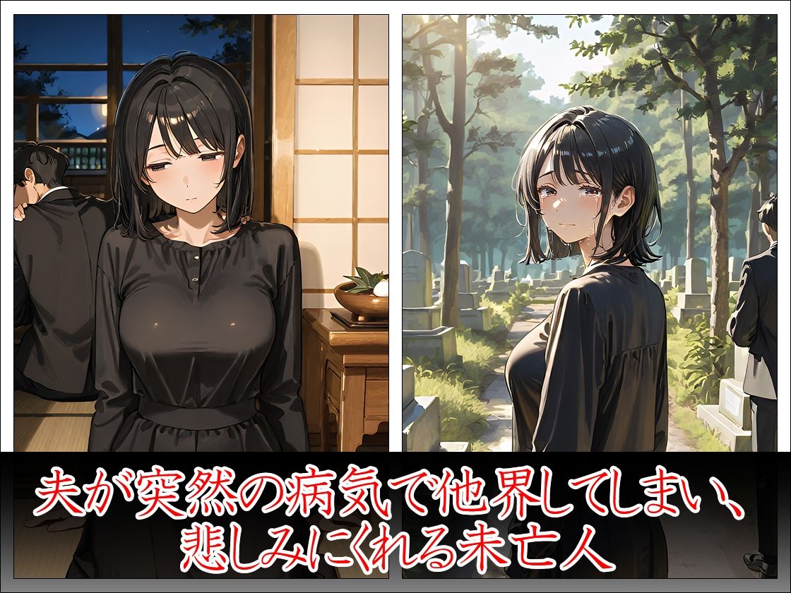 サンプル画像2:喪服未亡人 狙われたカラダ(万工房) [d_641572]