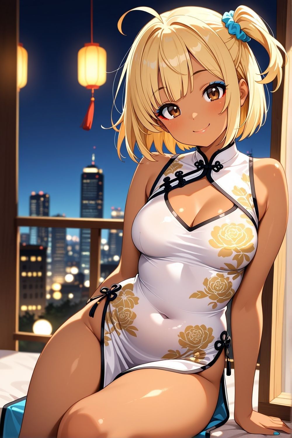 サンプル画像1:金髪ギャルとあちゃんチャイナドレスコスプレ写真集(雨のちハレルヤ) [d_641602]