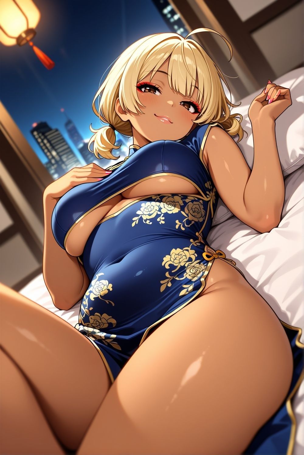 サンプル画像2:金髪ギャルとあちゃんチャイナドレスコスプレ写真集(雨のちハレルヤ) [d_641602]